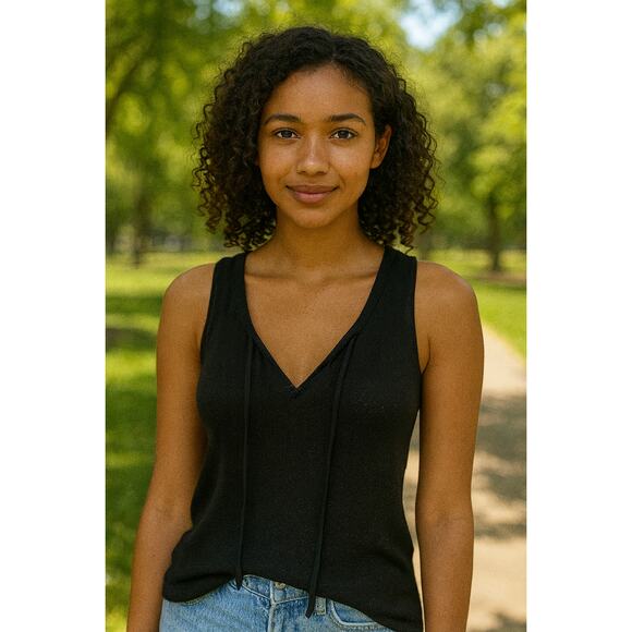 Feel The Piece by Terre Jacobs Black Tank Top • XS/S • Sleek & Versatile - Picture 3 of 6